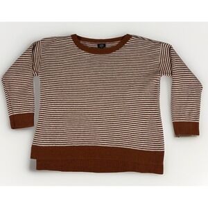 Jones NY Women's Pullover Sweater Size XL White &‎ Rust  Orange Striped